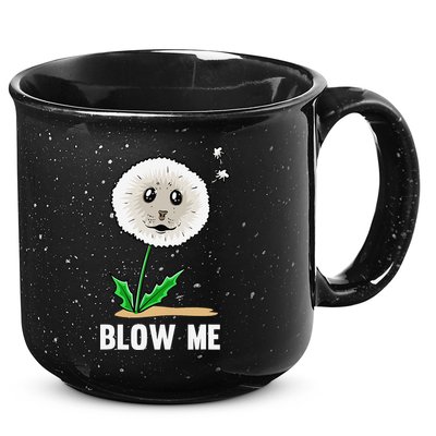Funny Blow Me Seal Face Dandelion Meme 15oz Campfire Ceramic Mug