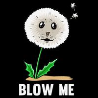 Funny Blow Me Seal Face Dandelion Meme Drawstring Bag