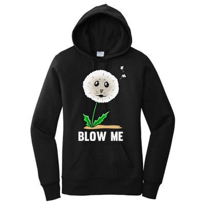 Funny Blow Me Seal Face Dandelion Meme Women's Pullover Hoodie