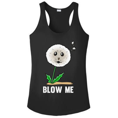 Funny Blow Me Seal Face Dandelion Meme Ladies PosiCharge Competitor Racerback Tank