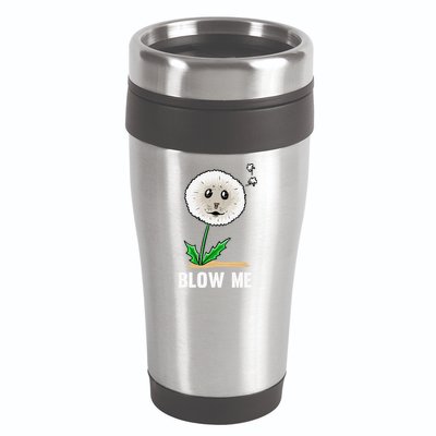 Funny Blow Me Seal Face Dandelion Meme 16oz Travel Tumbler