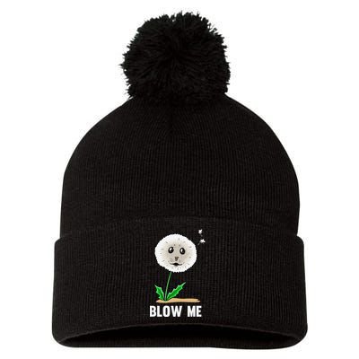 Funny Blow Me Seal Face Dandelion Meme Pom Pom 12in Knit Beanie