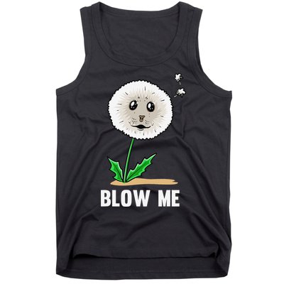 Funny Blow Me Seal Face Dandelion Meme Tank Top