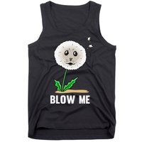 Funny Blow Me Seal Face Dandelion Meme Tank Top