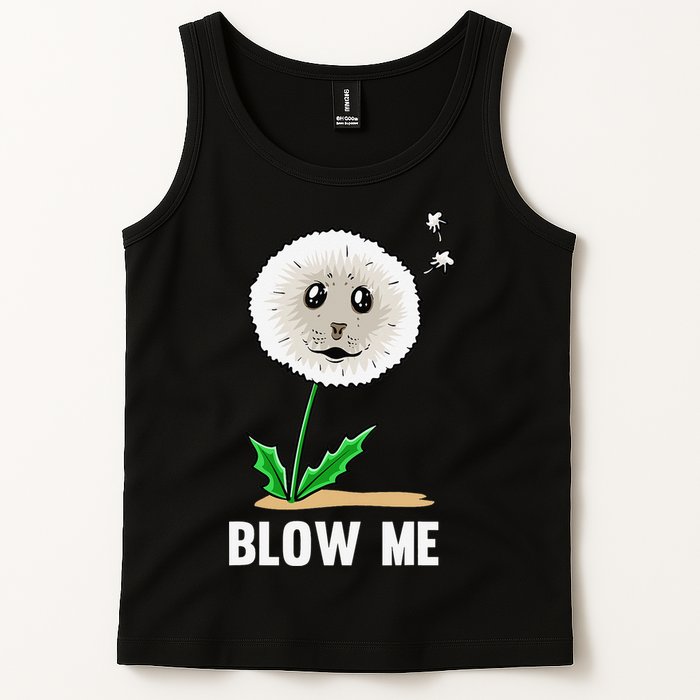 Funny Blow Me Seal Face Dandelion Meme Tank Top