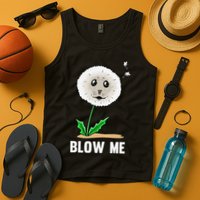 Funny Blow Me Seal Face Dandelion Meme Tank Top