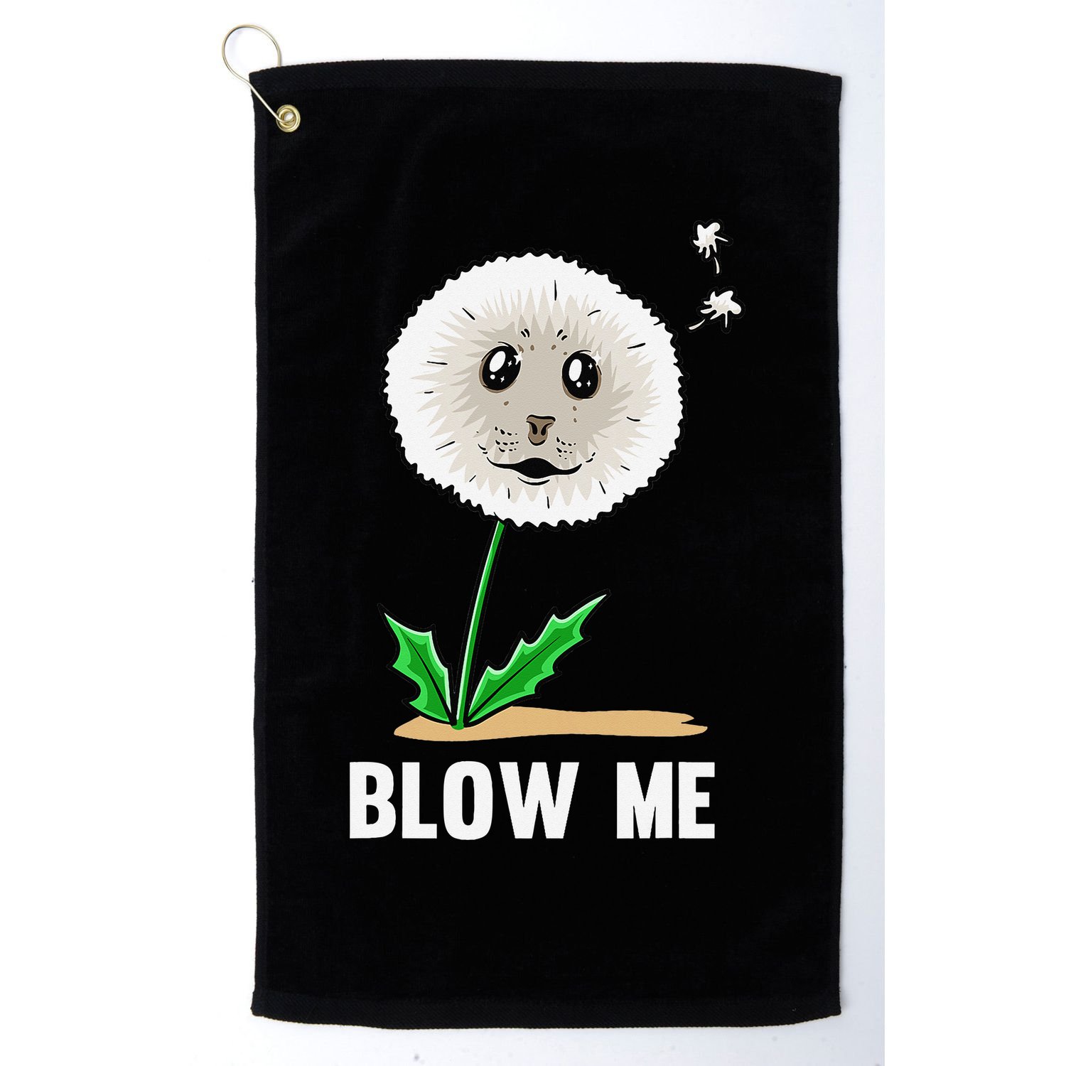 Funny Blow Me Seal Face Dandelion Meme Golf Towel