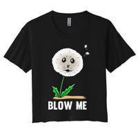 Funny Blow Me Seal Face Dandelion Meme Women's Crop Top Tee