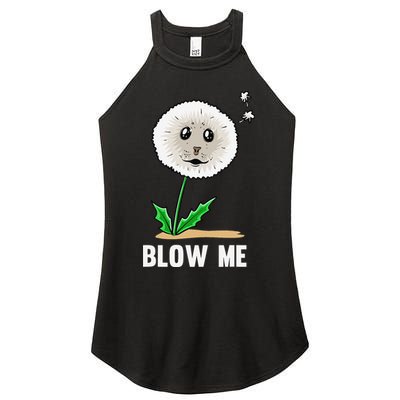 Funny Blow Me Seal Face Dandelion Meme Women's Perfect Tri Rocker Tank