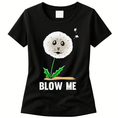 Funny Blow Me Seal Face Dandelion Meme Womens T-Shirt