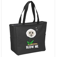 Funny Blow Me Seal Face Dandelion Meme Zip Tote Bag