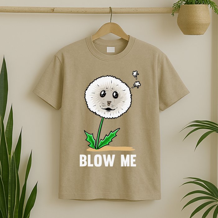 Funny Blow Me Seal Face Dandelion Meme T-Shirt