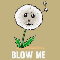 Funny Blow Me Seal Face Dandelion Meme Button