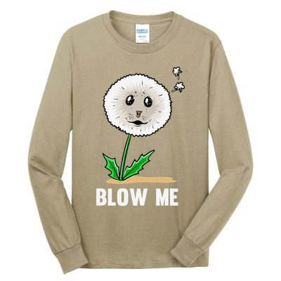 Funny Blow Me Seal Face Dandelion Meme Tall Long Sleeve T-Shirt