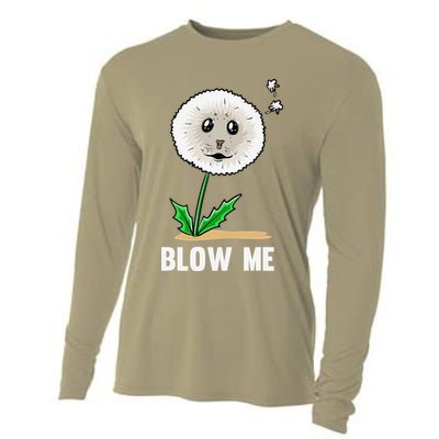 Funny Blow Me Seal Face Dandelion Meme Cooling Performance Long Sleeve Crew