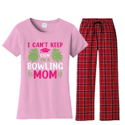 Funny Bowling Mom Bowling Gifts Bowling Slogans Women's Flannel Pajama Set