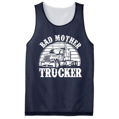 Funny Bad Mother Trucker Gift For Truck Driver Gag Mesh Reversible Basketball Jersey Tank