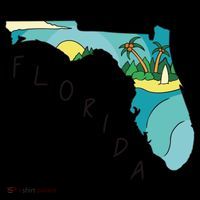 Florida Beach Map Stripe Pom Pom Beanie