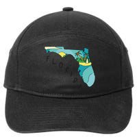 Florida Beach Map 7-Panel Snapback Hat