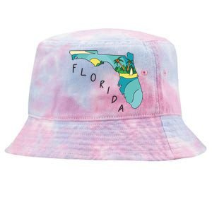 Florida Beach Map Tie-Dyed Bucket Hat