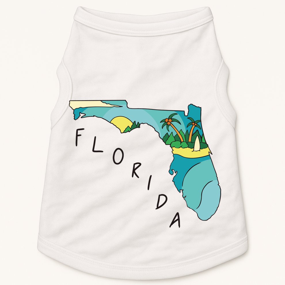 Florida Beach Map Doggie Tank