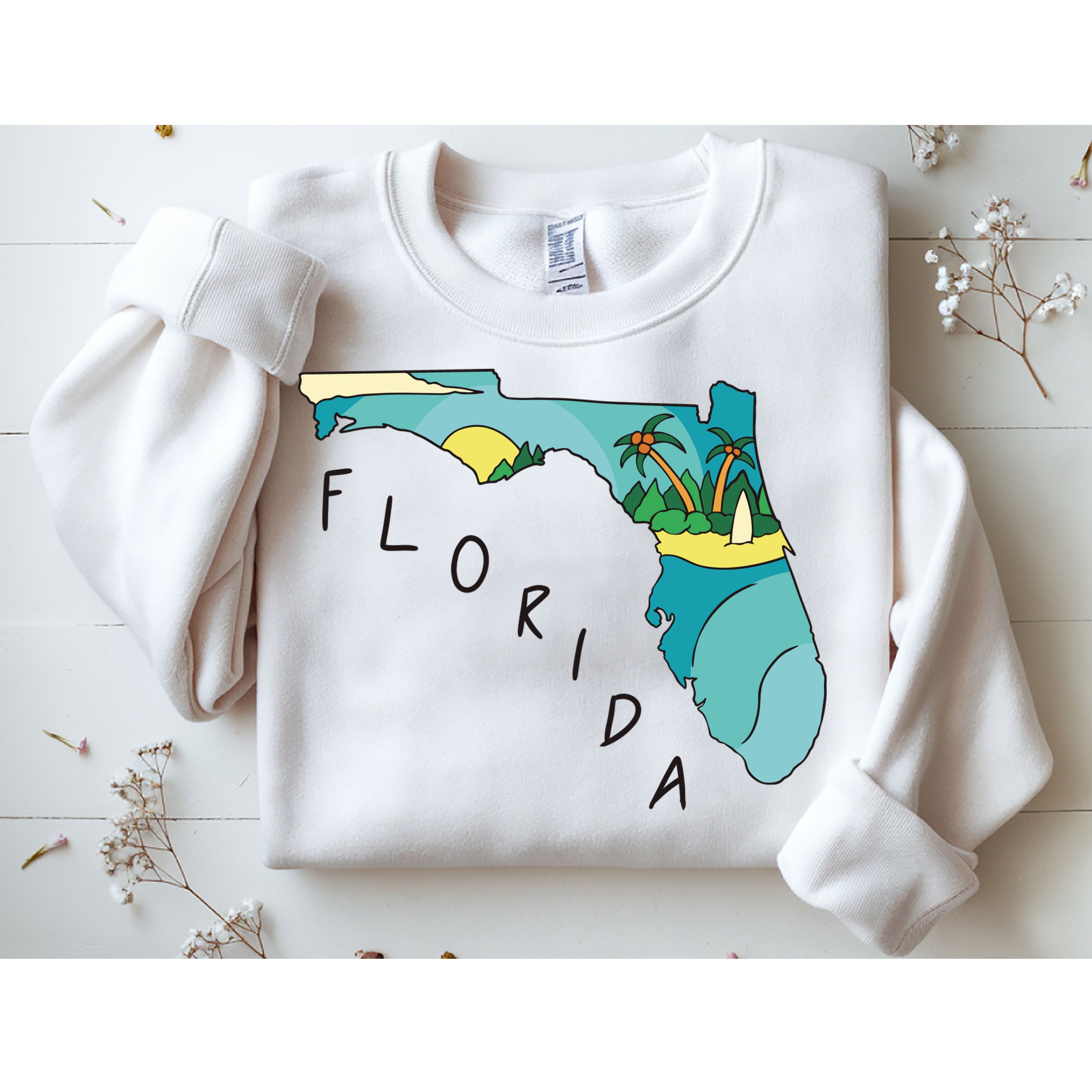Florida Beach Map Sweatshirt