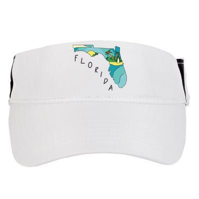 Florida Beach Map Adult Drive Performance Visor