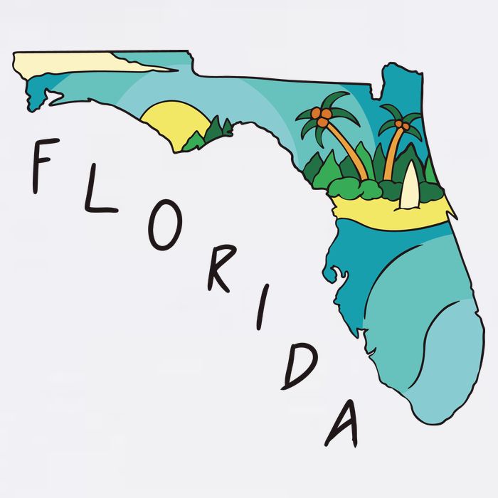 Florida Beach Map Bucket Hat