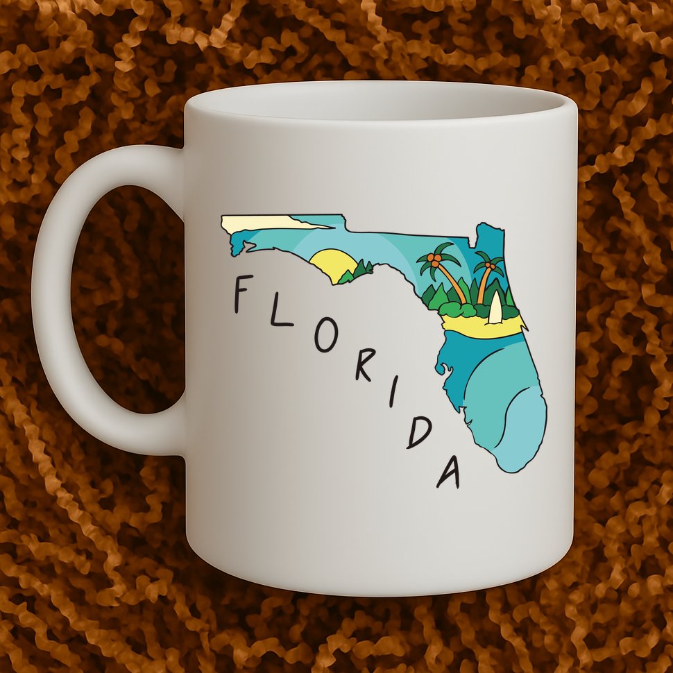 Florida Beach Map Mug