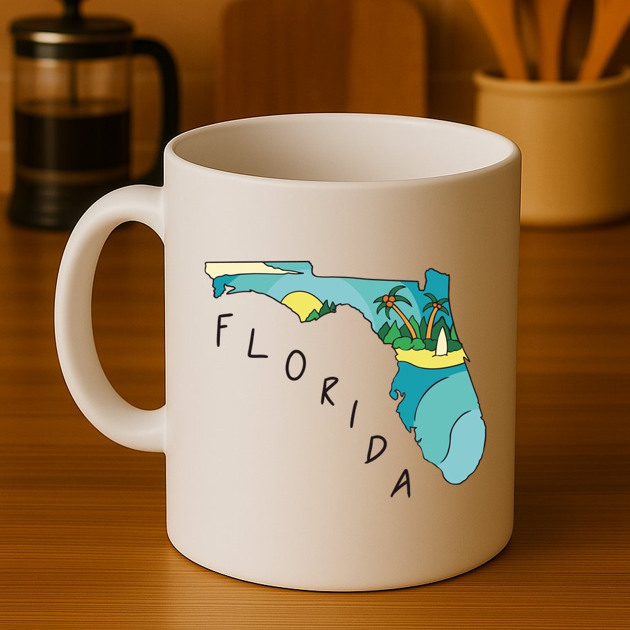 Florida Beach Map Mug