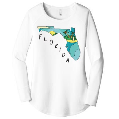 Florida Beach Map Women's Perfect Tri Tunic Long Sleeve Shirt