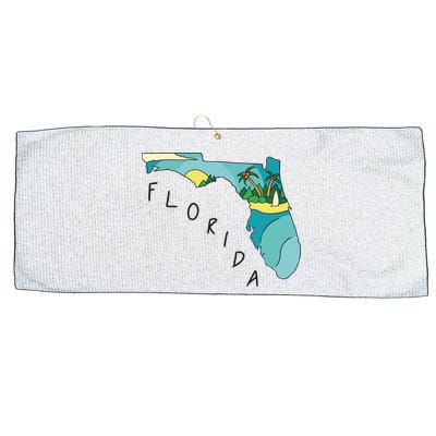 Florida Beach Map Large Microfiber Waffle Golf Towel