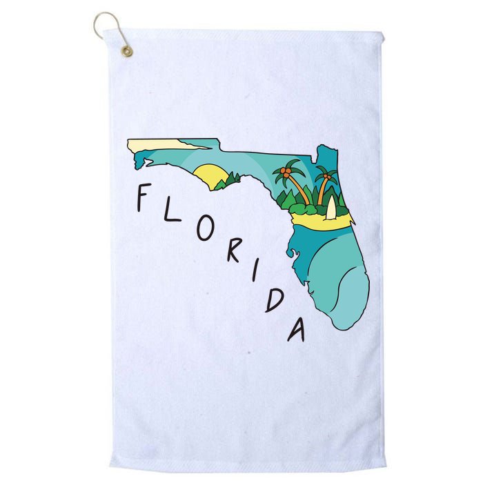 Florida Beach Map Golf Towel