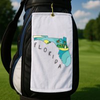 Florida Beach Map Golf Towel
