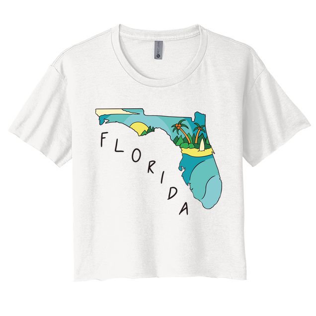 Florida Beach Map Crop Top