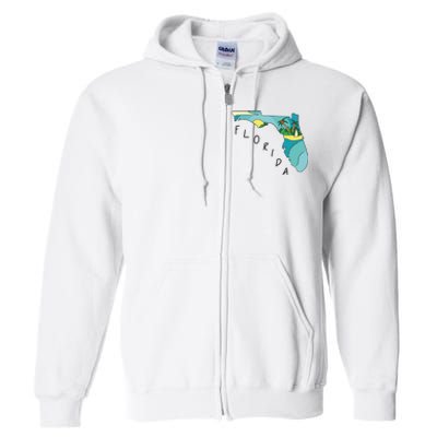 Florida Beach Map Full Zip Hoodie