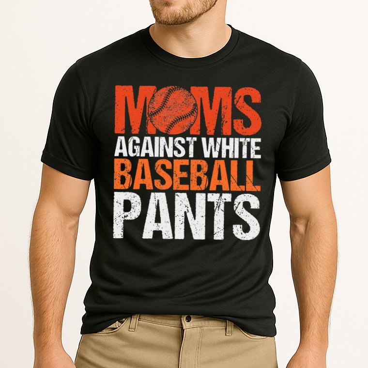 Funny Baseball Moms Against White Baseball Pants Cooling Performance Crew T-Shirt