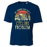 Funny Beer My Drinking Team Has A Cycling Problem Cooling Performance Crew T-Shirt