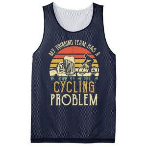 Funny Beer My Drinking Team Has A Cycling Problem Mesh Reversible Basketball Jersey Tank