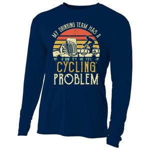 Funny Beer My Drinking Team Has A Cycling Problem Cooling Performance Long Sleeve Crew