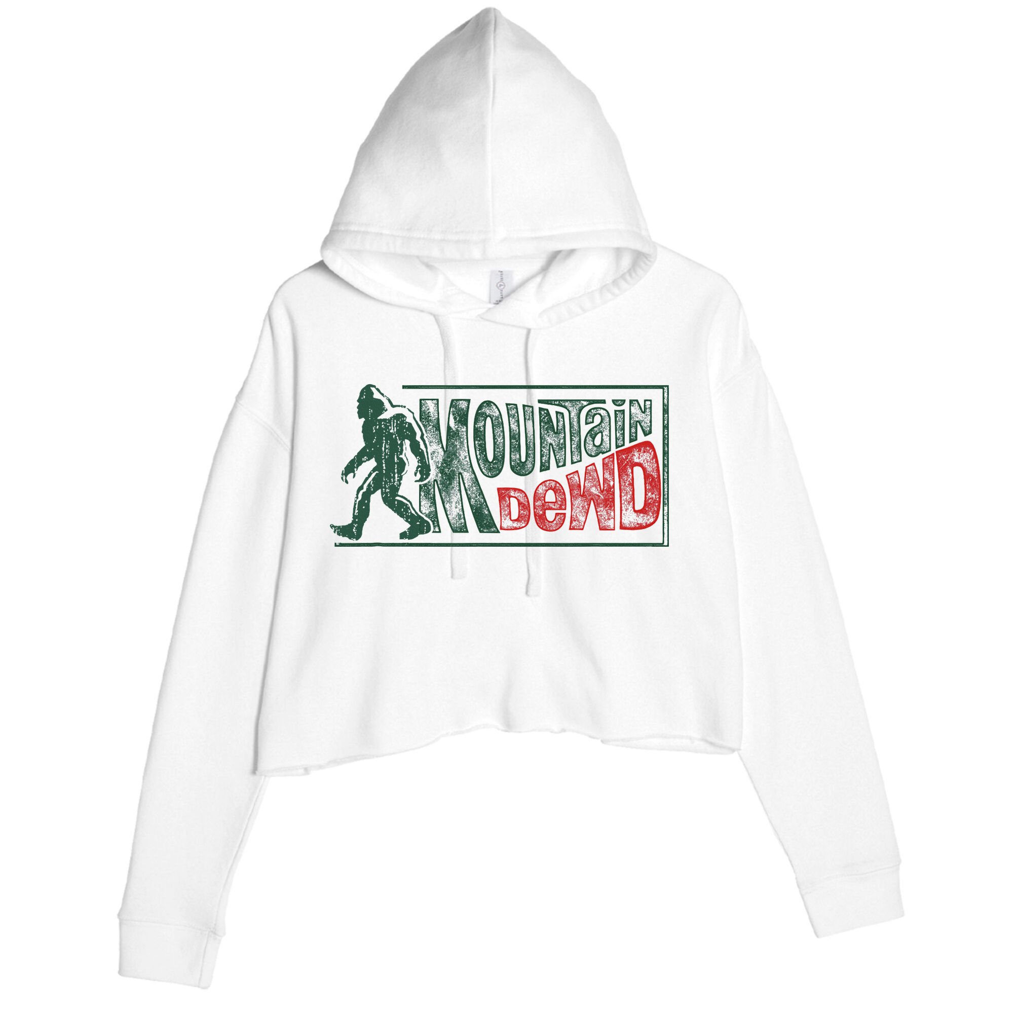 Funny Bigfoot Mountain Dude Hiking Camping Retro Gift Crop Fleece Hoodie