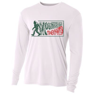 Funny Bigfoot Mountain Dude Hiking Camping Retro Gift Cooling Performance Long Sleeve Crew