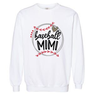 Funny Baseball Mimi Leopard Baseball Lovers Garment-Dyed Sweatshirt