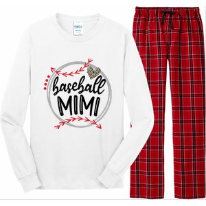 Funny Baseball Mimi Leopard Baseball Lovers Long Sleeve Pajama Set