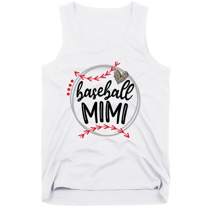 Funny Baseball Mimi Leopard Baseball Lovers Tank Top