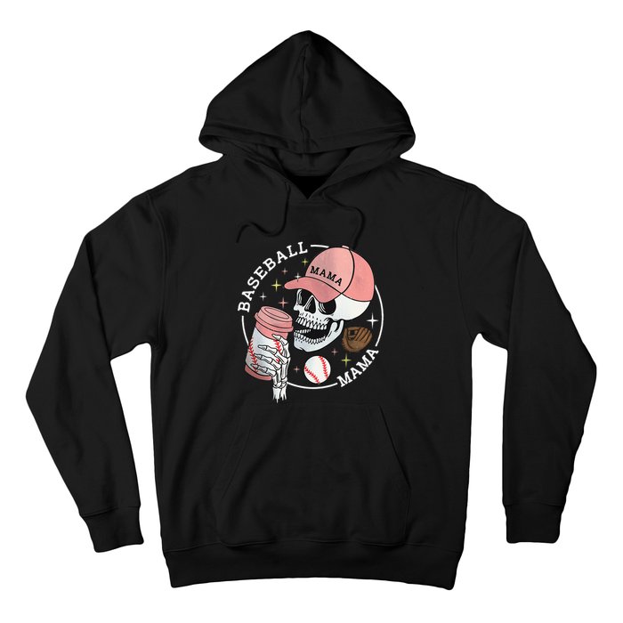 Funny Baseball Mama Skull Happy Mother's Day Funny Gift Hoodie