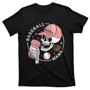 Funny Baseball Mama Skull Happy Mother's Day Funny Gift T-Shirt