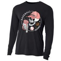 Funny Baseball Mama Skull Happy Mother's Day Funny Gift Cooling Performance Long Sleeve Crew