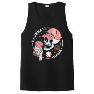 Funny Baseball Mama Skull Happy Mother's Day Funny Gift PosiCharge Competitor Tank