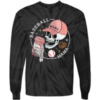 Funny Baseball Mama Skull Happy Mother's Day Funny Gift Tie-Dye Long Sleeve Shirt